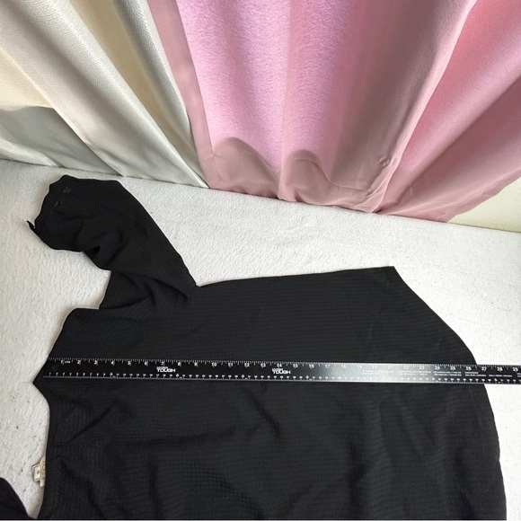 J. Crew Black Gold Button Semi-Sheer Long Puff Sleeves Top Size Medium (808) - Picture 9 of 15